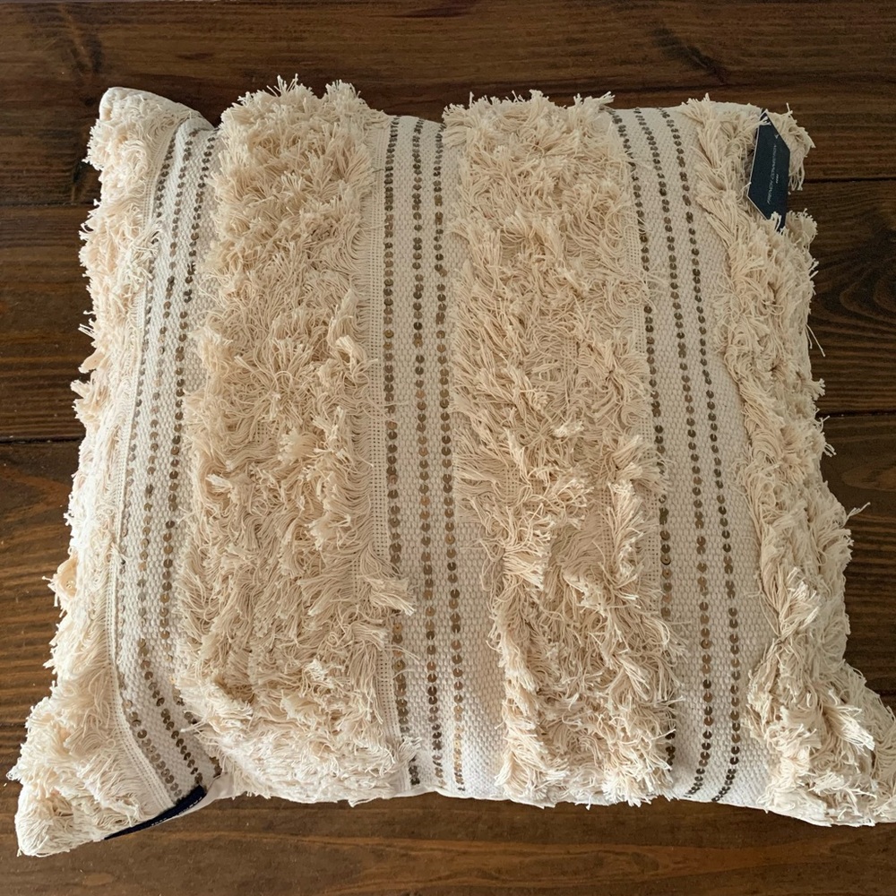French Connection Cream Textured Pillow